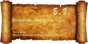 Boschan Valéria névjegykártya